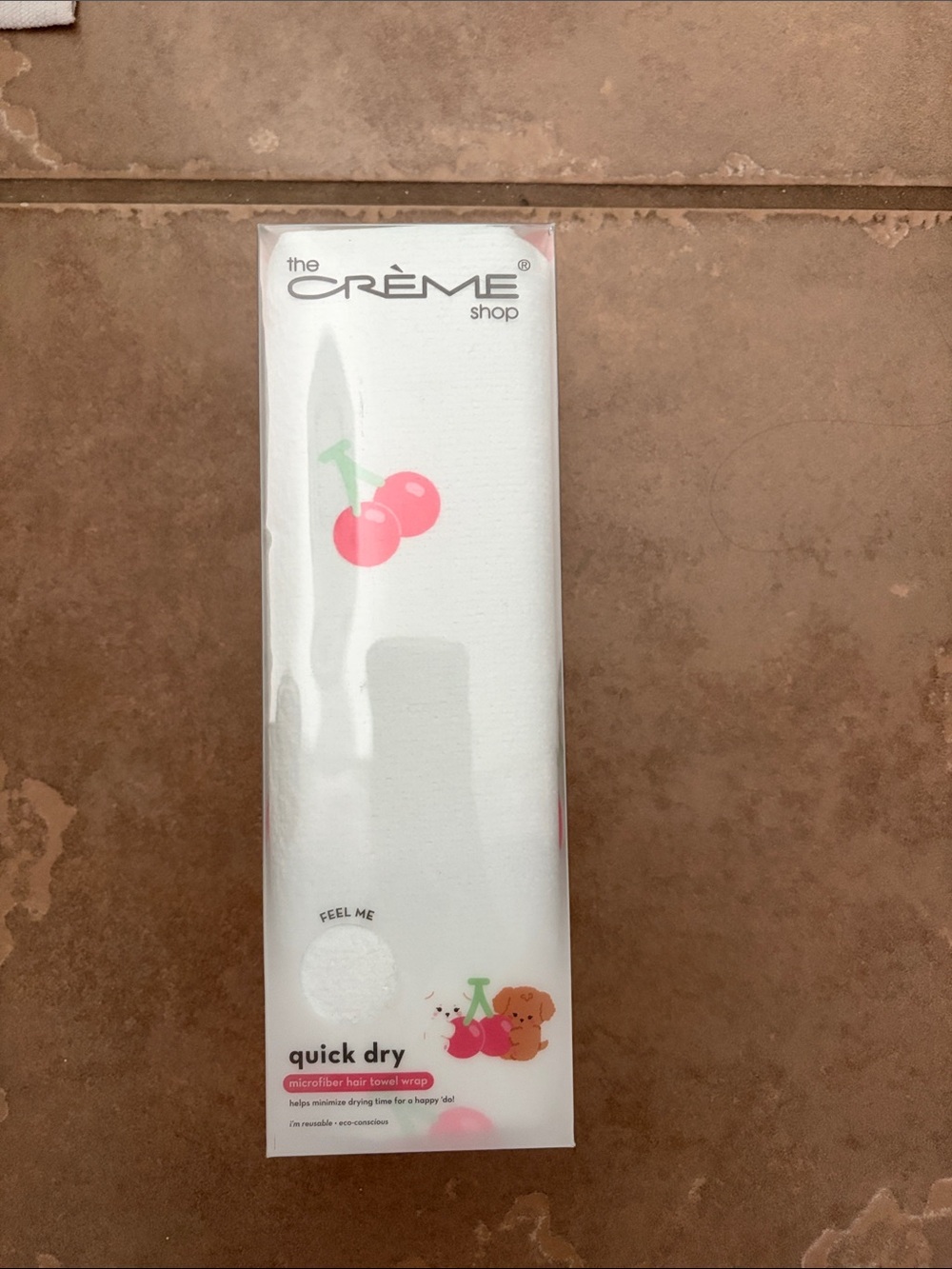 The Creme Shop Quick Dry Hair Towel Microfiber Cherries Hair Wrap NIB
